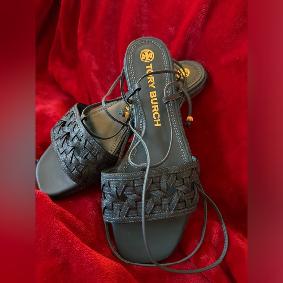 Tory Burch Blue Basketweave Espadrille Sandals-NIB SZ 8 - Picture 13 of 14